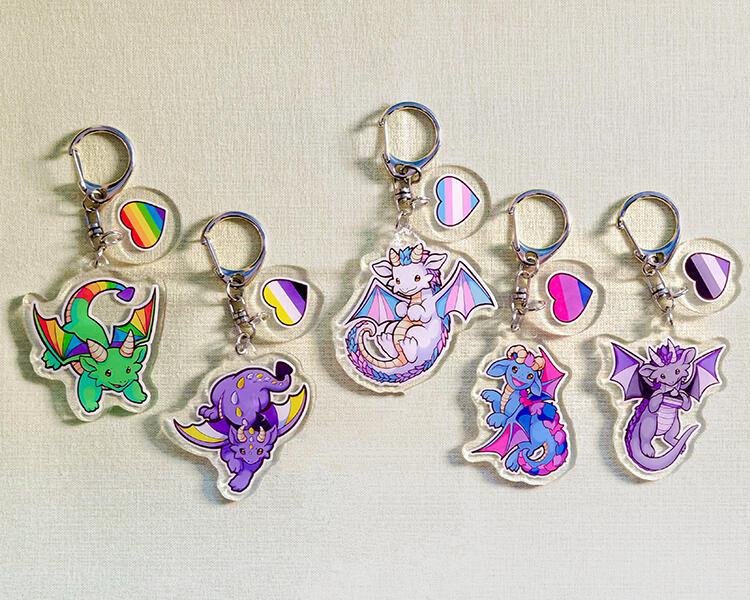 Pride Dragon 2-in-1 Keychains Pride Dragon 2-in-1 Keychains